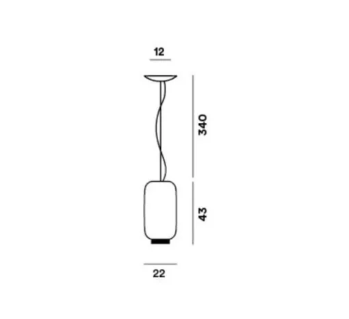 Suspension, Chouchin 2 reverse, vert Ø22cm, H43cm - Foscarini