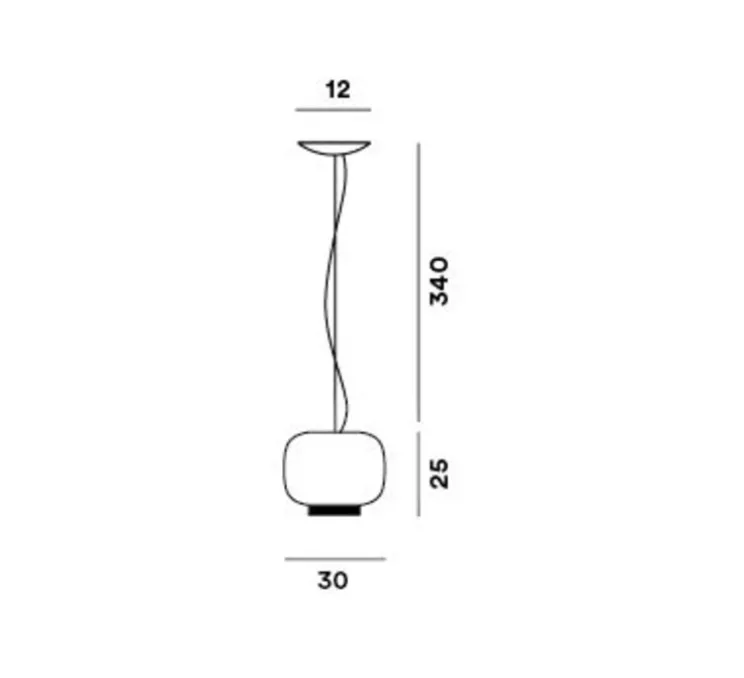 Suspension, Chouchin 3 reverse, gris, Ø40cm, H25cm - Foscarini