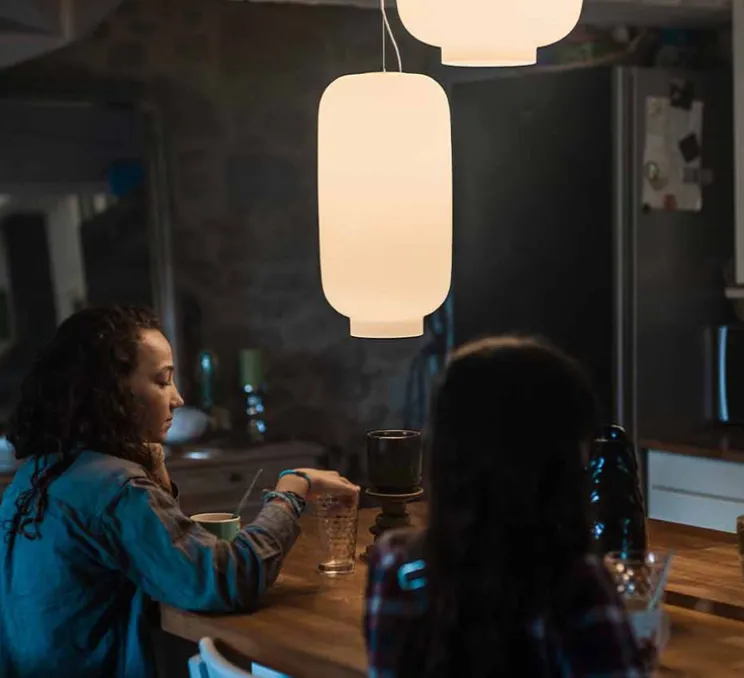 Suspension, Chouchin bianco 2 LED, blanc, LED, dim, 2700K, 2581 lm, L22cm, H43cm - Foscarini