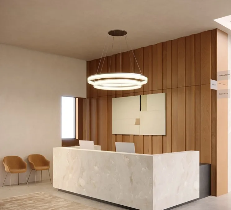 Suspension, Circ double, blanc, IP66, LED, 3000k, 5559 lm, Ø100cm, H20cm - LEDs C4