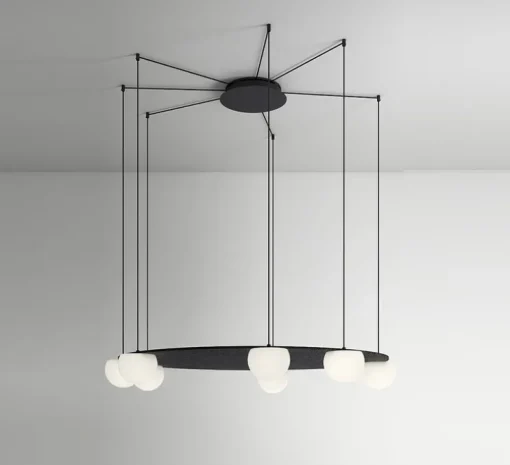 Suspension, Circ T-3816S, noir, LED, dim, 2700K, 3955 lm, Ø120cm, H740cm - Estiluz