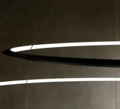 Suspension, Circular 5 inward, noir, LED, 2700k, 10411 lm, Ø200cm, H72cm - LEDs C4