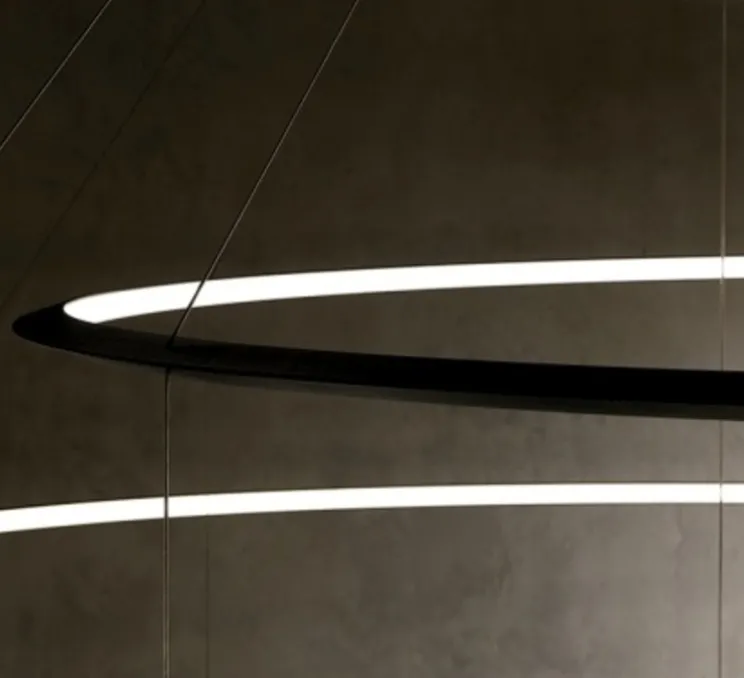 Suspension, Circular 5 inward, noir, LED, 2700k, 10411 lm, Ø200cm, H72cm - LEDs C4