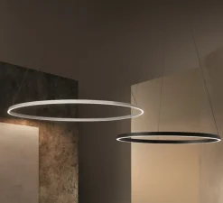 Suspension, Circular Downward ø200 Surface, noir, LED, 4000K, 8756 lm, Ø200cm, H6cm - LEDS C4