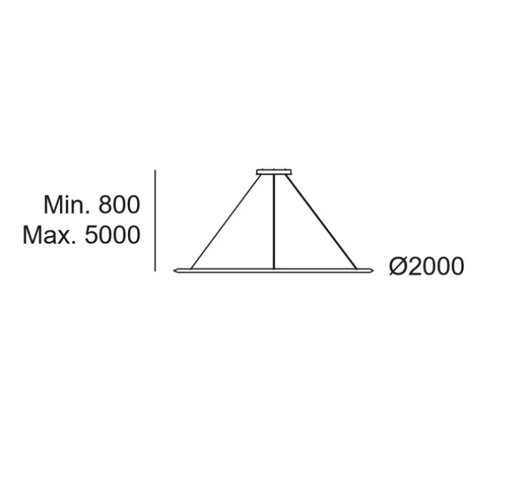 Suspension, Circular Downward ø200 Surface, noir, LED, 4000K, 8756 lm, Ø200cm, H6cm - LEDS C4