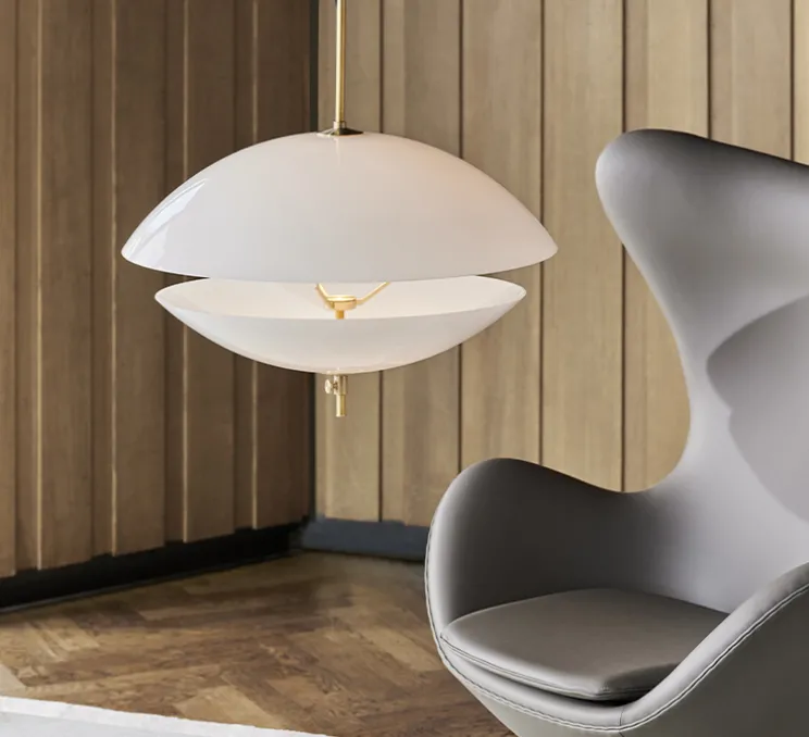 Suspension, Clam, blanc, Ø55cm, H54cm - Fritz Hansen