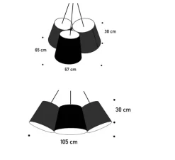 Suspension, Cluster, noir, H30cm - Fraumaier