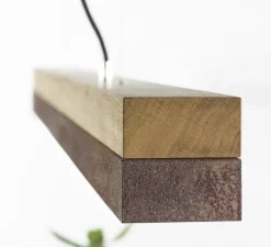 Suspension, [C1o], chêne, acier rouillé, LED, L122cm, H8cm, 2700K, dimmable - GANTLights