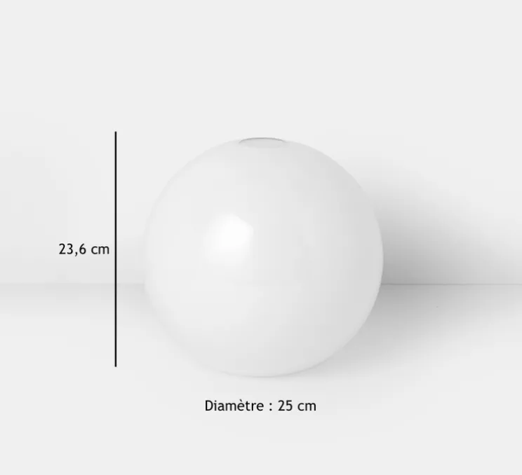 Suspension, Collect Lighting, high, laiton, abat-jour sphère opal, Ø25cm, H40,6cm - Ferm Living