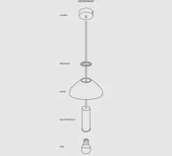 Suspension, Collect lighting, high, abat-jour Record, laiton, Ø30cm, H24cm - Ferm Living