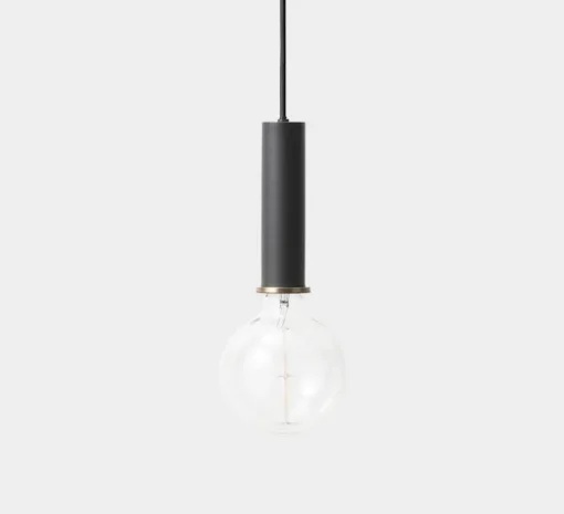 Suspension, Collect lighting, high, noir, abat-jour Record, laiton, Ø30cm, H17cm - Ferm Living