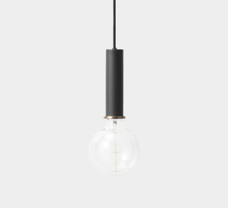 Suspension, Collect lighting, high, noir, abat-jour Record, laiton, Ø30cm, H17cm - Ferm Living