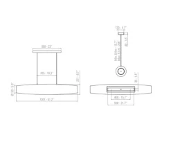 Suspension, Colonne horizontal 130, blanc, LED, dim, 2700K, 6600 lm, L130,1cm, H22,1cm - Dix heures dix