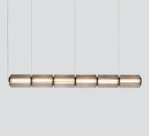 Suspension, Column, 6 cylindres, carbone, LED, dim, DALI, 2700K, L172cm, H17,5cm - A-N-D