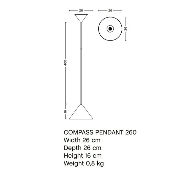 Suspension, Compass 260, noir, Ø26cm, H16cm - HAY