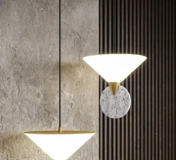 Suspension, Compass, marbre, or, LED, dim, 2700K, 620 lm, L17cm, H16cm - CVL