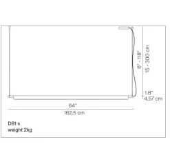Suspension, Compendium D81s, noir, LED, DALI, 1516lm, 2700K, L162,5cm, H4,57cm - Luceplan