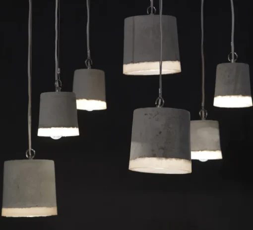 Suspension, Concrete, gris, blanc, Ø34cm, H38cm - Serax