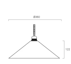 Suspension, cone shade medium, aluminium, Ø36cm, H12,2cm - Frama