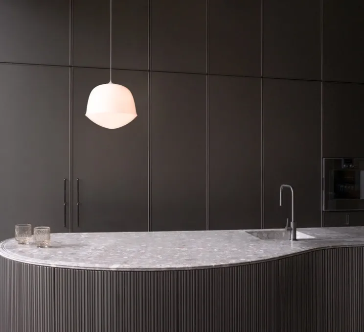 Suspension, Contour 225, blanc perle, LED, 2700K, Ø22,5cm, H21cm - A-N-D