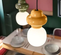 Suspension, Copacabana, jaune, Ø17cm, H32cm - Ferroluce