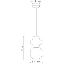 Suspension, Copacabana, jaune, Ø17cm, H32cm - Ferroluce
