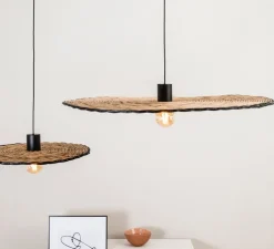 Suspension, Costas 1000, noir, rotin, Ø100cm, H2cm - Faro