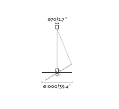 Suspension, Costas 1000, noir, rotin, Ø100cm, H2cm - Faro