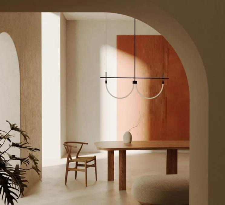 Suspension, Cram C1329/2, noir, LED, dim, 2700K, 2500 lm, L120cm, H240cm-Aromas del Campo