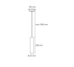 Suspension, Cromia L, Gris foncé, Ø6,5cm, H28cm - Plato Design