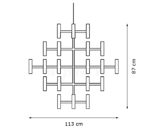 Suspension, Crown Major, plaqué or, L109cm, H87cm - Nemo Lighting