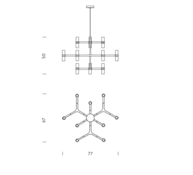 Suspension, Crown Minor, acier poli, L77cm, H50cm - Nemo Lighting