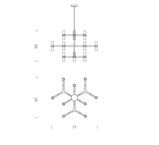 Suspension, Crown Minor, blanc, L77cm, H50cm - Nemo Lighting