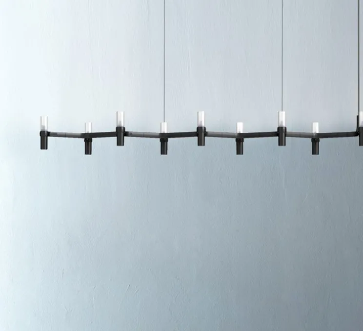 Suspension, Crown Plana Linea, noir, L168cm, H16cm - Nemo Lighting