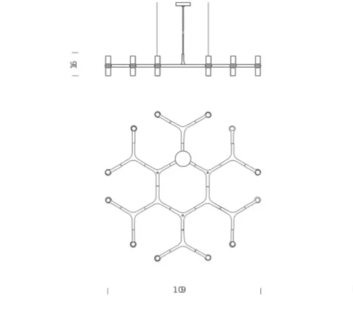 Suspension, Crown Plana Minor, or, L109cm, H16cm - Nemo Lighting