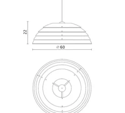 Suspension, CUPOLONE, blanc, Ø60cm - Martinelli-luce