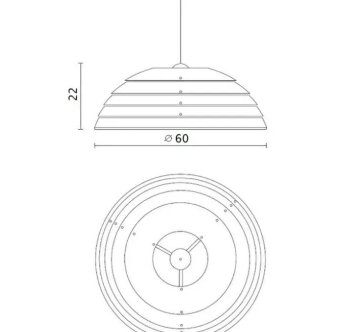 Suspension, CUPOLONE, blanc, Ø60cm - Martinelli-luce
