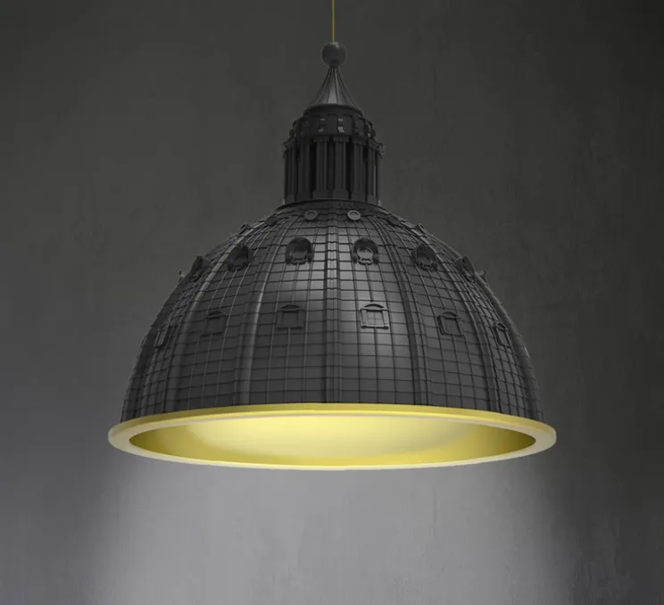 Suspension, Cupolone Quarantacinque, gris anthracite, LED, dim, 2700k, 1700 lm, Ø45cm, H45cm - Seletti