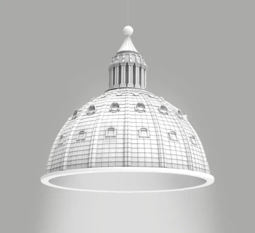 Suspension, Cupolone Quarantacinque, blanc, LED, dim, 2700k, 1700 lm, Ø45cm, H45cm - Seletti