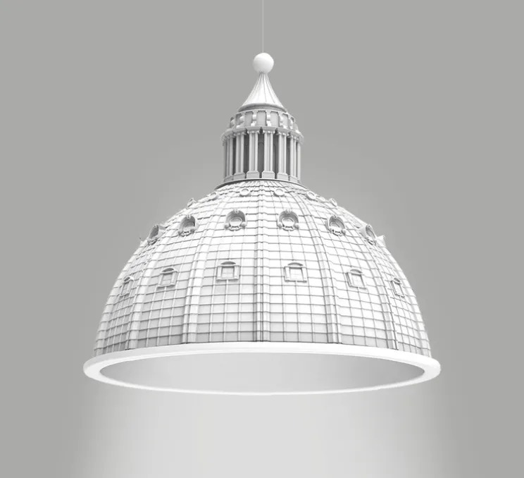 Suspension, Cupolone Quarantacinque, blanc, LED, dim, 2700k, 1700 lm, Ø45cm, H45cm - Seletti