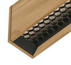 Suspension, Curve, bois, noyer, LED, DALI, honeycomb, dim, 2700K, 1950 lm, L172cm, H6cm - Tunto