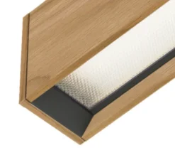 Suspension, Curve, chêne, LED, DALI, microprisme, dim, 2700K, 1300 lm, L116cm, H6cm - Tunto