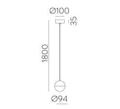 Suspension, Custo, noir, LED, 2700-3000K, 370 lm, Ø9,4cm, H9,4cm - ACB