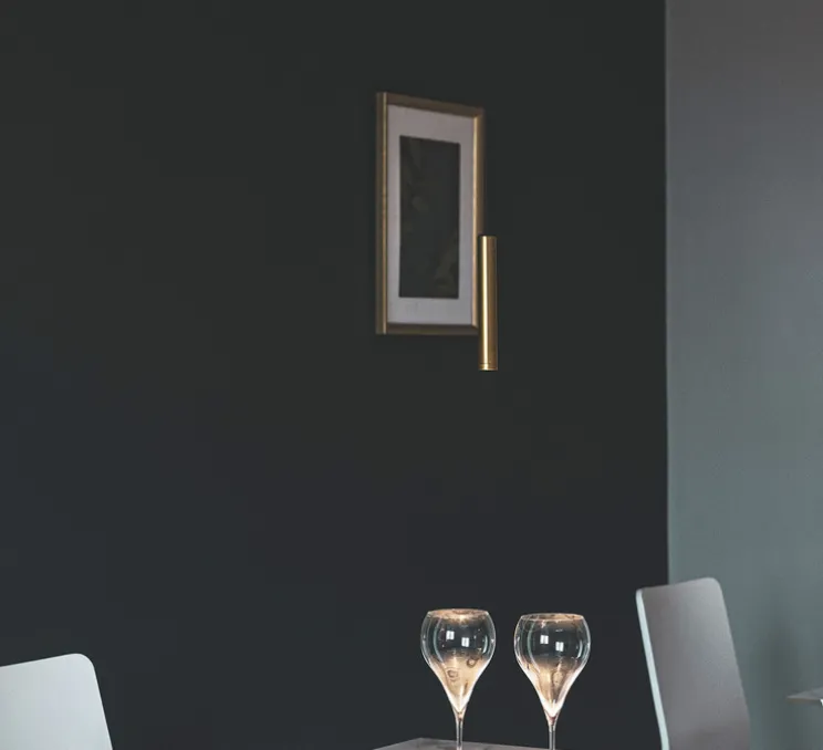 Suspension, D01, laiton, LED, 2700K, 420 lm, Ø2,2cm, H15cm - OliveLab