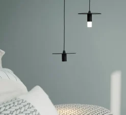 Suspension, D02 Singolo, noir mat, LED, avec diffuseur, 2700K, 350 lm, Ø12cm, H5cm - OliveLab