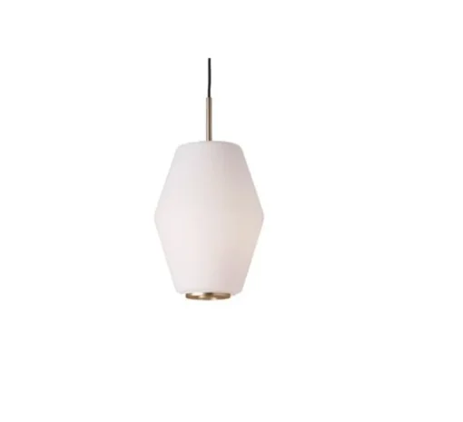 Suspension, Dahl Large, blanc, laiton mat, Ø25cm, H33cm - Northern