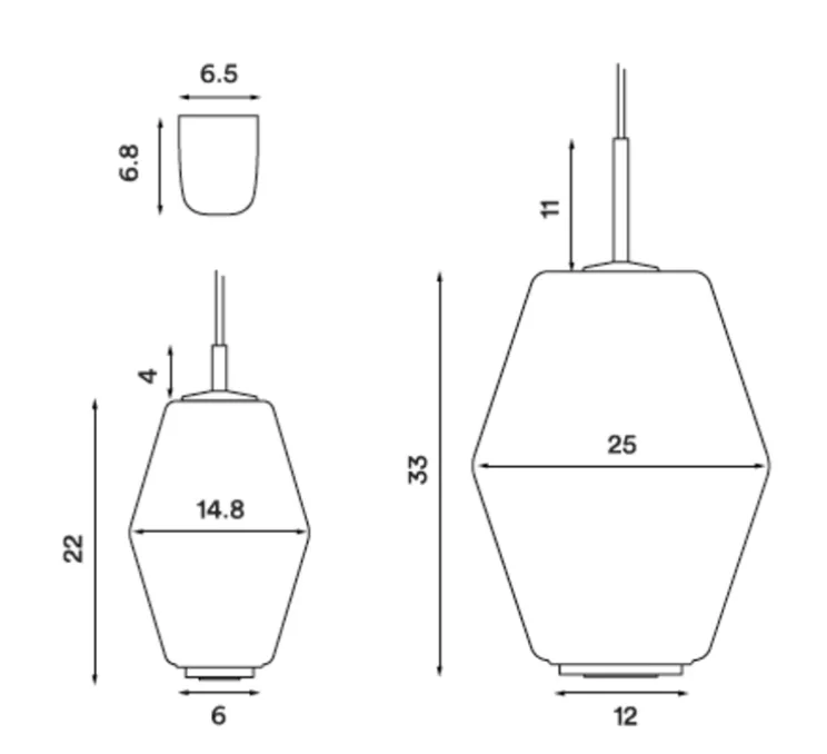 Suspension, Dahl Small, gris foncé et blanc, Ø14,8cm, H22cm - NORTHERN