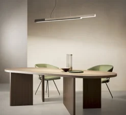 Suspension, Dala Linear, gris foncé, béton, LED, dim, 3000k, 5300 lm, L150cm, H6,5cm - Kdln