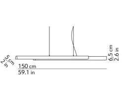 Suspension, Dala Linear, gris foncé, béton, LED, dim, 3000k, 5300 lm, L150cm, H6,5cm - Kdln