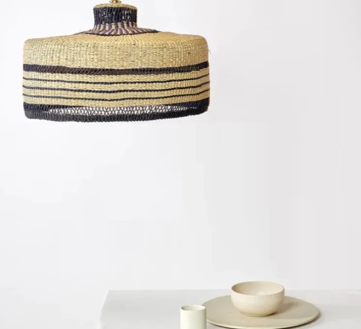 Suspension, Deeply S Stripe, naturel, bleu foncé, violet, Ø45cm, H25cm - Golden Editions